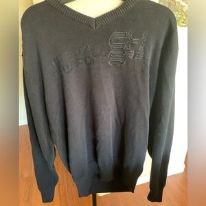 TRUE ROCK Men's V-Neck Black Sweater